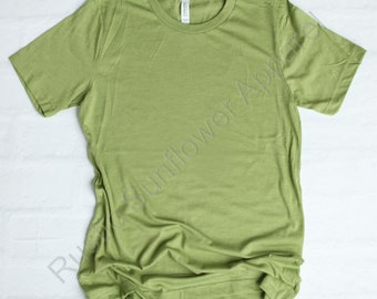 Blank Heather Green T-Shirt, Plain Tee, Undecorated TShirt