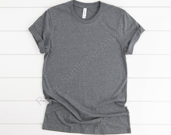 Blank Bella Canvas t-shirt, Plain Shirt for Vinyl, Crew Neck Tee, Blank Gray T-Shirt