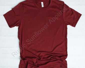 Heather Cardinal T-Shirt, Blank TShirt, Plain Tee