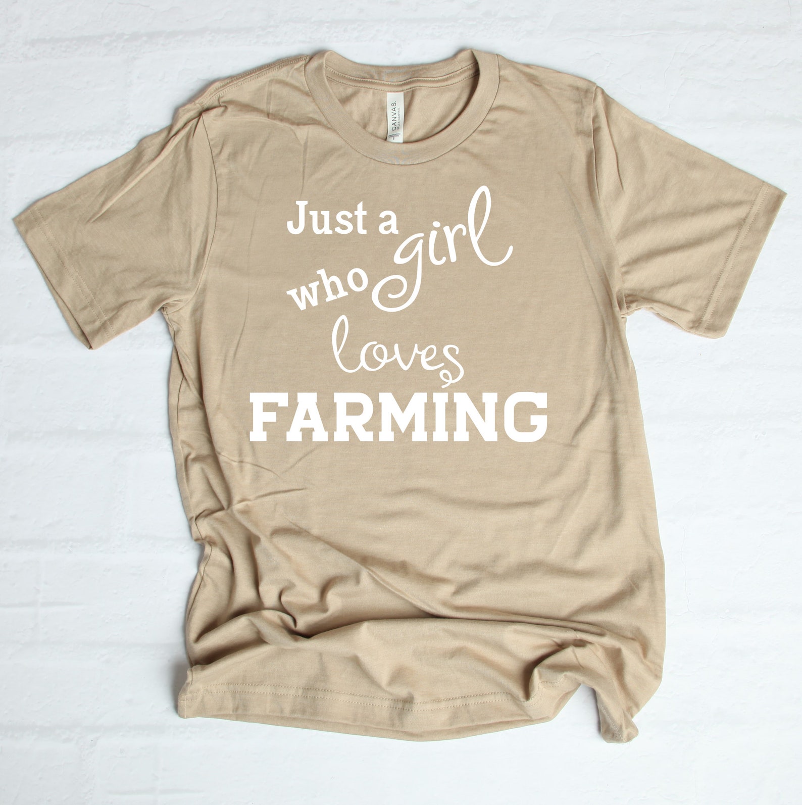 Just a Girl Who Loves Farming Shirt Farming tshirt Female Etsy