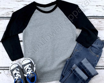 Youth Three Quarter Sleeve Raglan Style Baseball T-Shirt, Plain youth raglan shirt, Next Level Raglan