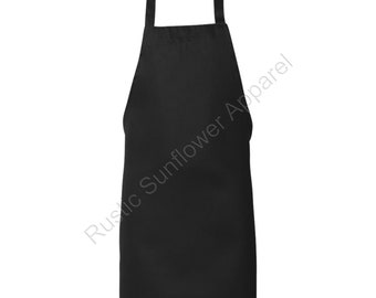 Chef Apron, Red Apron, Black Apron, Blank Adult Apron, PlainApron, Undecorated Apron