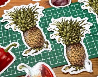 Pineapple Sticker (Transparent ONLY) | Single Transparent Vinyl Sticker (NOT White Ink) | For Laptops, Notebooks, Water Bottles, Phone Cases