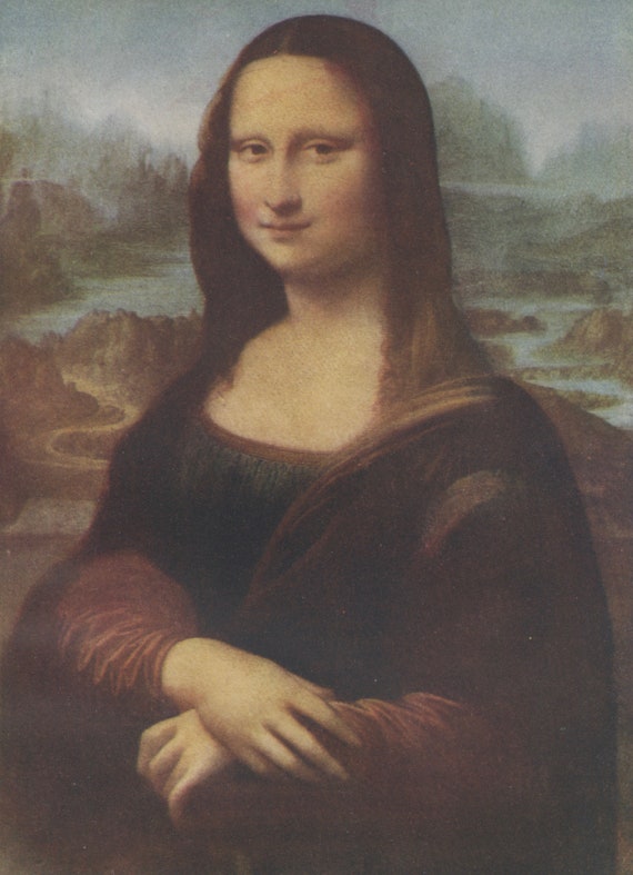 Leonardo Da Vinci Mona Lisa Vintage Print