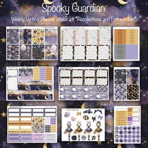 Spooky Guardian Weekly Vertical Planner Sticker Kit – Foiled Halloween ...