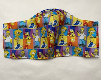 POLYESTER Simpsons Face mask with filter pocket