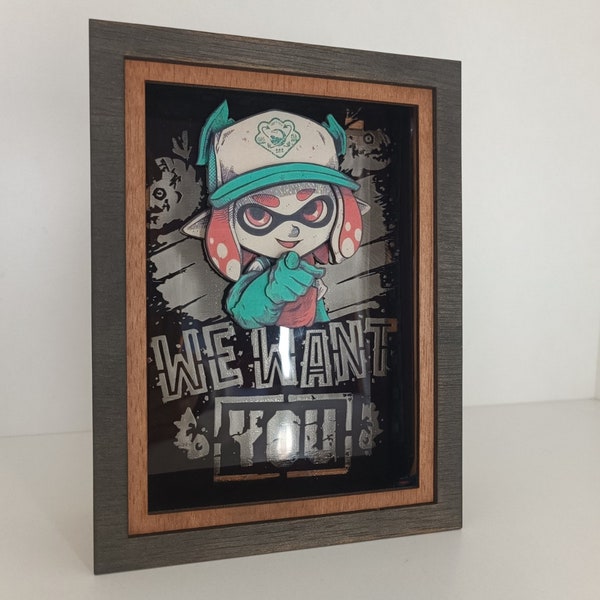 Splatoon Night Light & Grizzco Shadow Box Set - Unique Gift for Gamers, Birthday, Christmas - Inky Fun for Him/Her