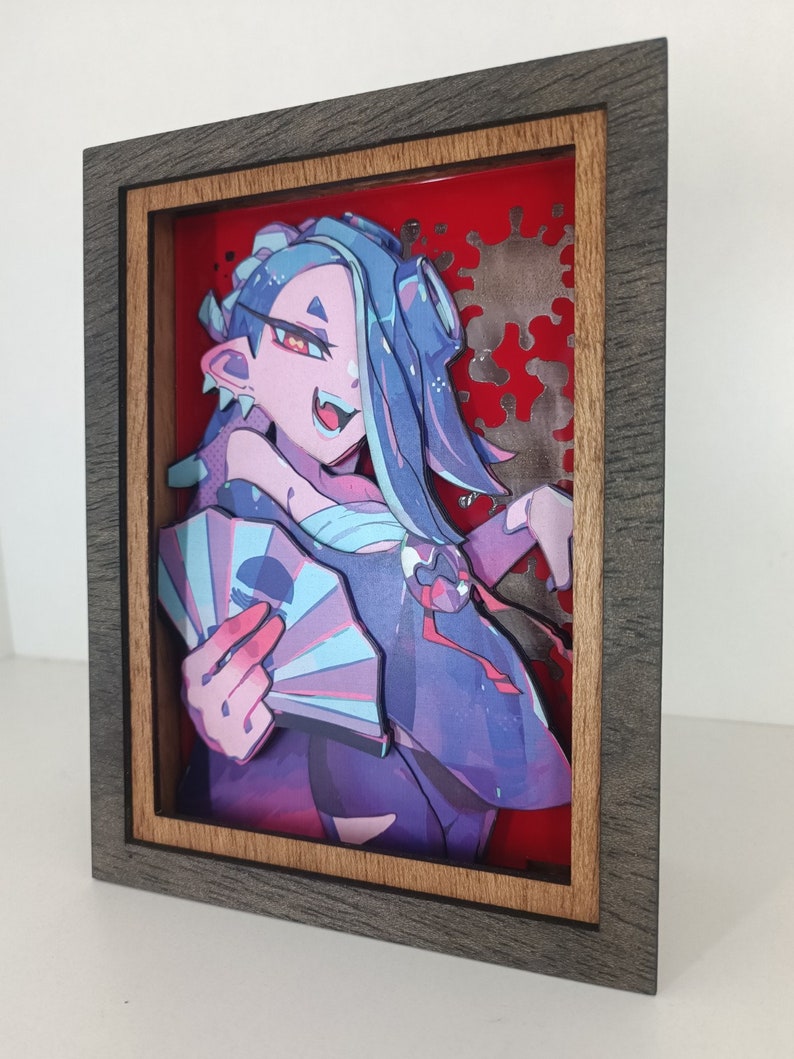 Splattering Papercraft Splatoon Shiver Diorama Night Light: Handmade Shadow Box Lamp - Etsy