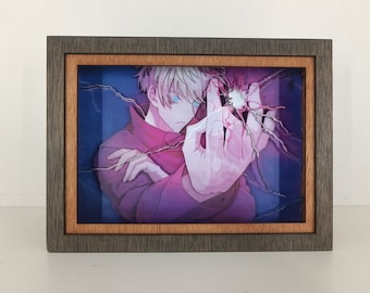 Gojo Anime Shadow Box Night Light: Handmade Lamp Decor