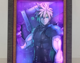 Final Fantasy Night Light: Cloud Strife Diorama Shadow Box Lamp