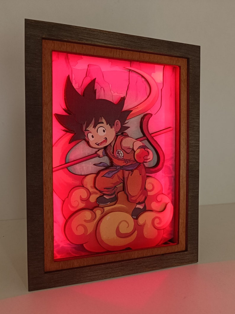 Veilleuse anime dragon, Shadow Box, Dragon Lightbox, Anime Lightbox, Regalo increíble para cumpleaños, navidad, lámpara de sombra image 6