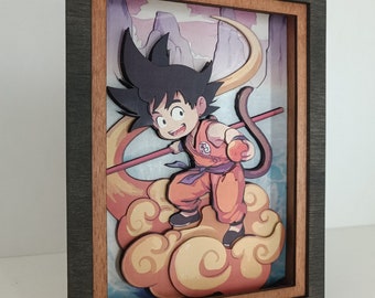 Drachen Anime Nachtlicht, Schatten Box, Drachen Lightbox, Anime Lightbox, Erstaunliches Geschenk für Geburtstag, Weihnachten, Lampenschirm