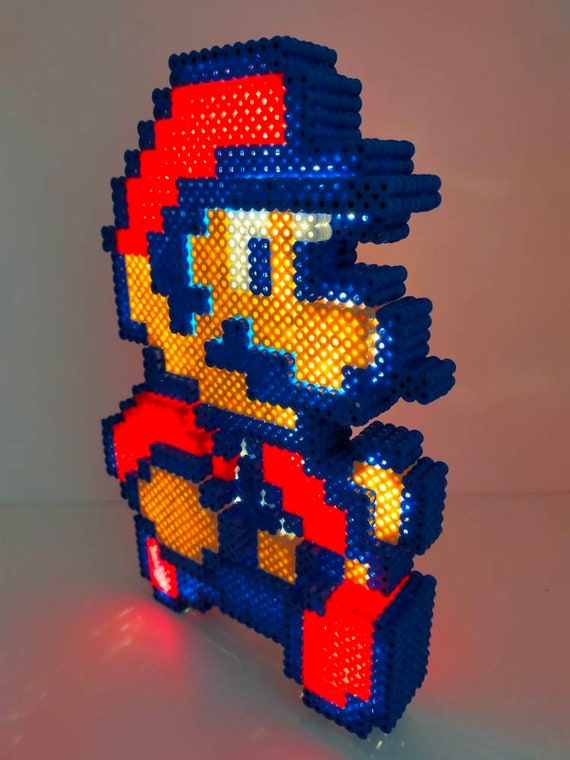Lámpara Mario Bros 2 Estrella 3D Arcade Videojuegos Pixelart 