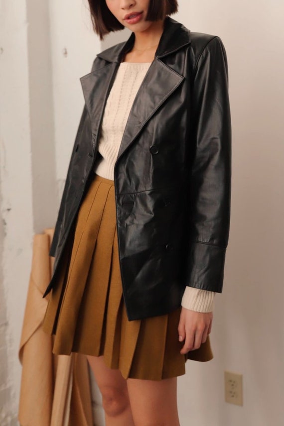 Vintage Murano Black Leather Blazer