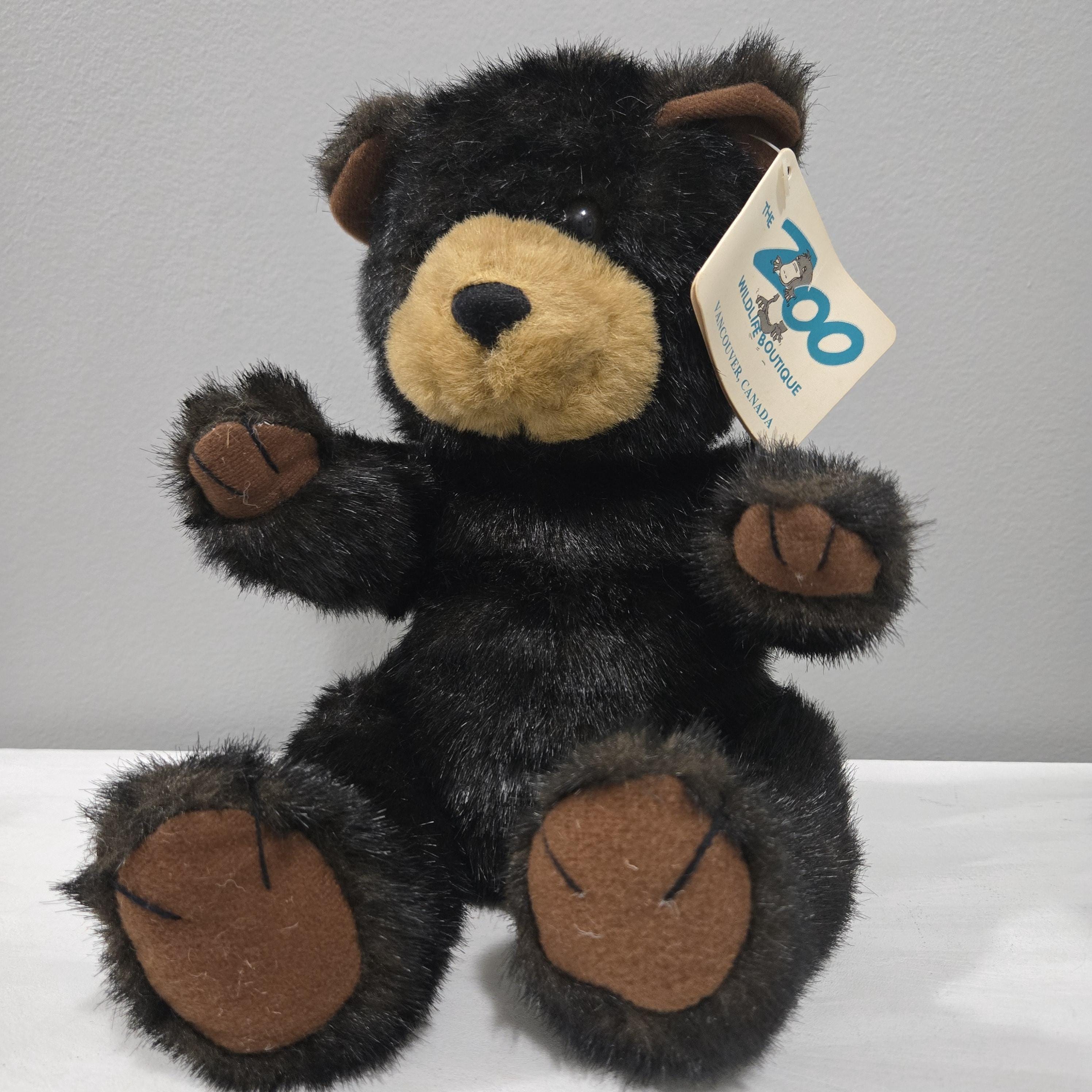 Vintage the Zoo Wildlife Boutique Sitting Black Bear Teddy Stuffed