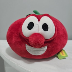 Vintage Veggie Tales Plush Bob the Tomato Cartoon Stuffed Animal 8&quot; Big Idea