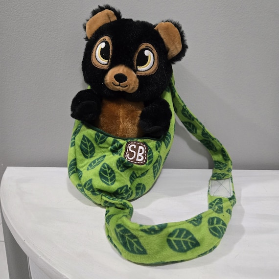 NURSERY BEAR BABY ぬいぐるみ Fiesta Swaddle Babies Cuddle Black Bear Plush With Carrier - Etsy