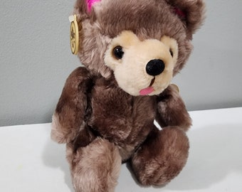 Vintage RUSS Berrie Luv Pets 7 inch Classic Teddy Bear Pink Ears Amazing Condition with Tags