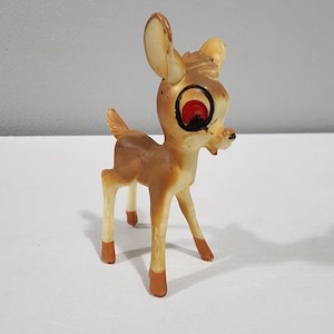 VINTAGE Disney WDP Bambi Deer Plastic Figure Figurine Ornament 1960s Cartoon