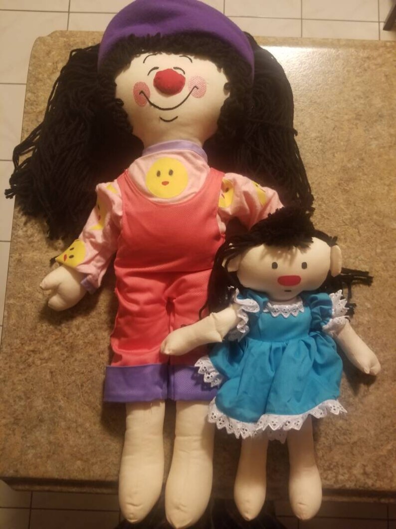 Super Rare Big Comfy Couch Rag Dolls Molly And Loonette Etsy