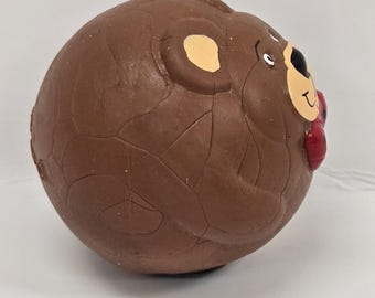 Pelota saltarina vintage de osito de peluche marrón Applause