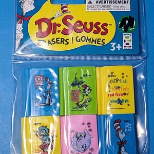 The Cat in The Hat 6er Pack Story Book Radiergummis NEU