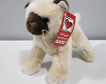 Ganz Siamese Kitty Cat Plush Tan Brown Stuffed Animal 8" NWT