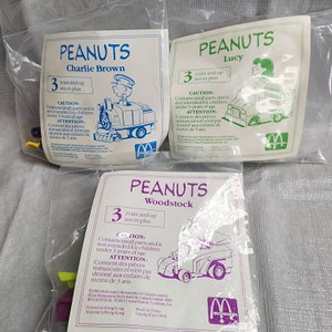 ヴィンテージ 1989 マクドナルド ピーナッツ レーサーズ: チャーリー・ブラウン、ルーシー、ウッドストック