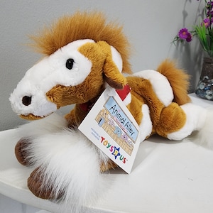 Vintage Animal Alley Horse Pony Brown and White with Red Bandana Scarf 16&quot; long with tags
