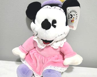 Vintage Gund Baby Disney Minnie Mouse Plush Stuffed Animal 9" With Tags