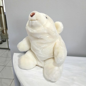 Vintage Gund Snuffles Plush 10&quot; White Stuffed Animal 1980 K-5 Teddy Bear
