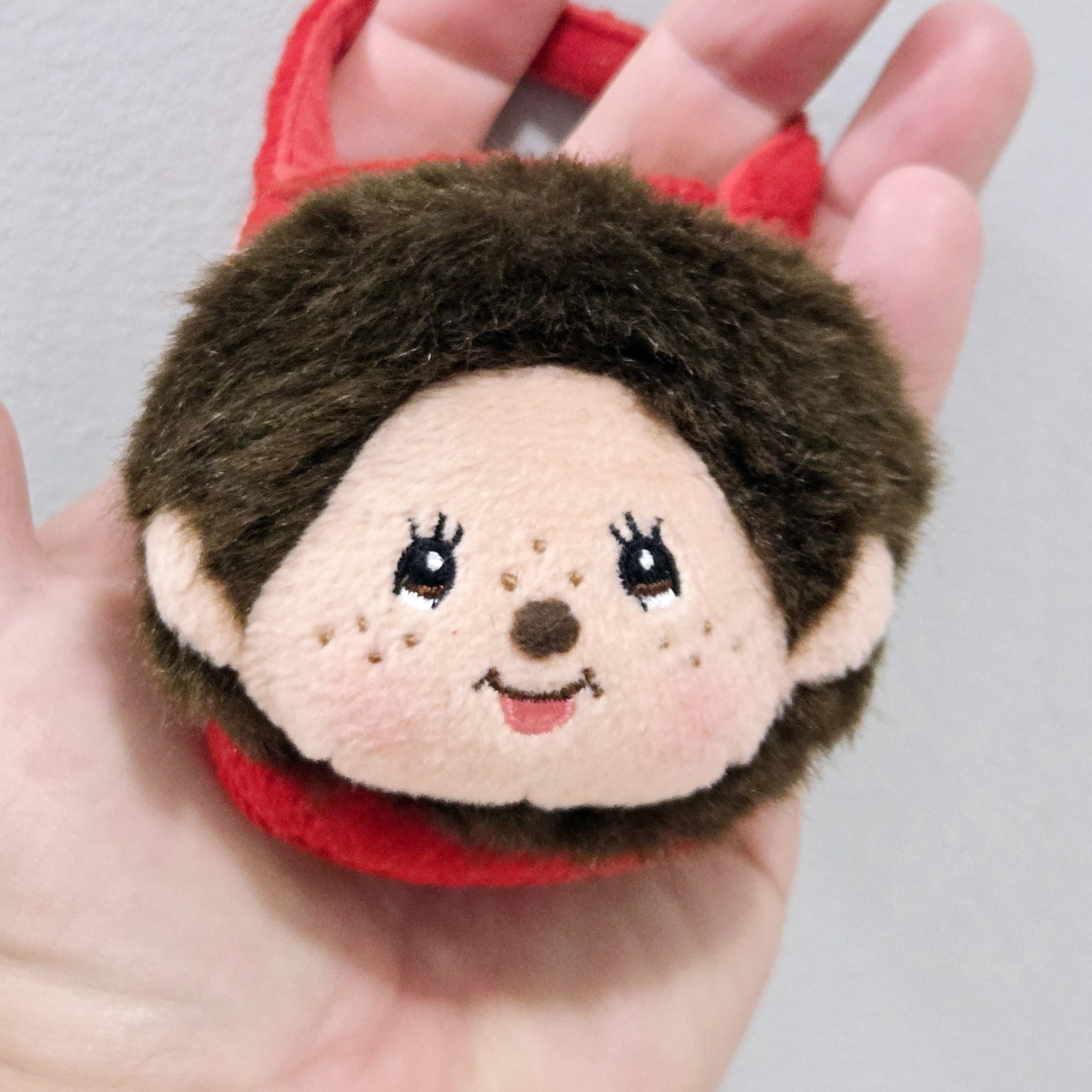 Monchhichi 7 Inch Vintage Coin Purse Bag Red Monkey Head Monchichi