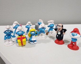 Lot de 10 mini-figurines Schtroumpfs Peyo et Gargamel