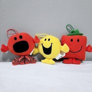 Verzameling van 3 McDonalds Mr Men and Little Miss Sunshine mini pluche ornamenten