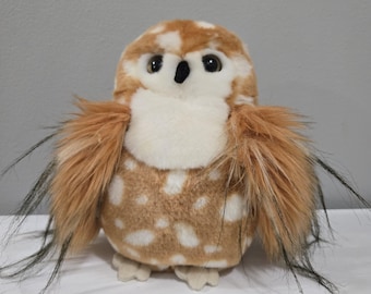 Douglas Deacon Owl Plush Spotted Brown White Bird Stuffed Animal Cuddle Toy 8"