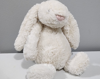 Jellycat Bashful White Bunny Rabbit Plush Stuffed Animal Med 12 inch