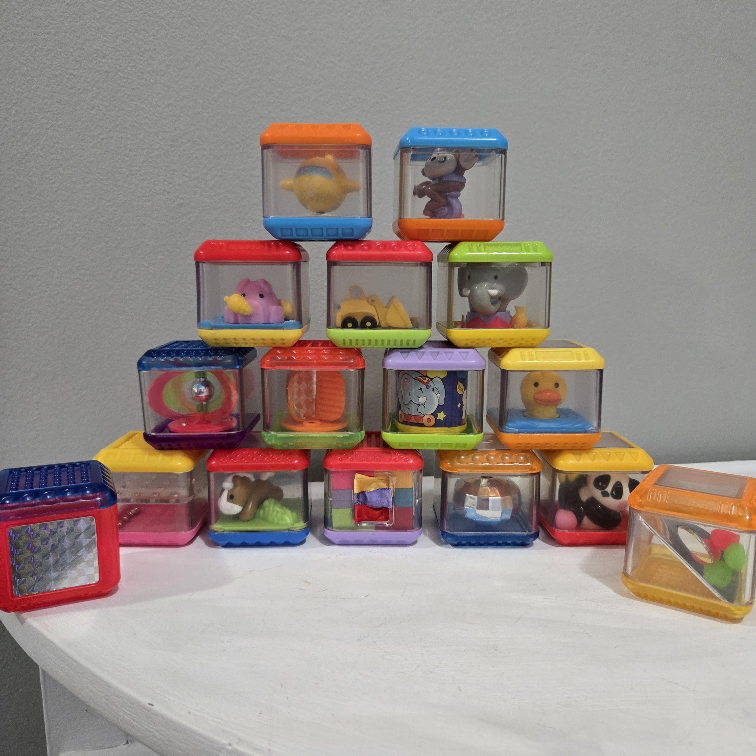 Fisher Price Peek A Boo Blocks Vintage Baby Infant Toys Set of 16