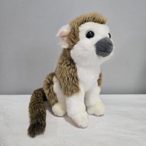 Vintage WWF Brown Squirrel Monkey Plush Stuffed Teddy Bear