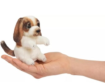 Mini marionetta da dito a forma di cane Folkmanis