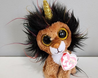 TY Beanie Boo “Ramsey” el León, Edición Retirada, Vintage, MWMT (8 pulgadas)