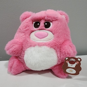 Cute Pink and White Strawberry Chubby Teddy Bear NWT 8 inches
