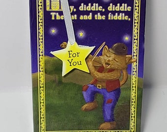 The Cow Jumped Over The Moon Nursary Rhymes Collectable Metal Book Mark Page Marker with Tassle NEW