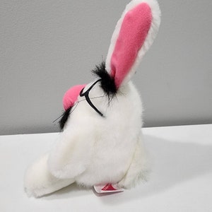 Vintage Dakin Stuffed Bunny: Pink Nose, Mustache, Glasses Disguise image 6