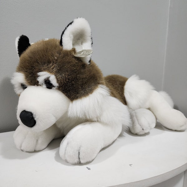 XL Comet Stripe Details Vintage HUSKY Pup Plush Stuffed Animal NWT