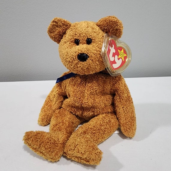 TY Beanie Babies FUZZ Teddy Bear With Heart Tag Like New! - Etsy