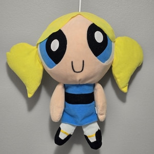 Nickelodeon The Powerpuff Girls Bubbles Blonde Hair Bye Eyes Super Hero 12" Plush