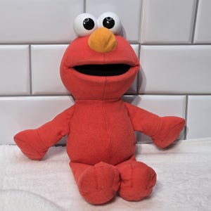 Vintage 12&quot; Sesame Street ELMO Plushie Buddy Funny Red Monster Jim Henson Muppets