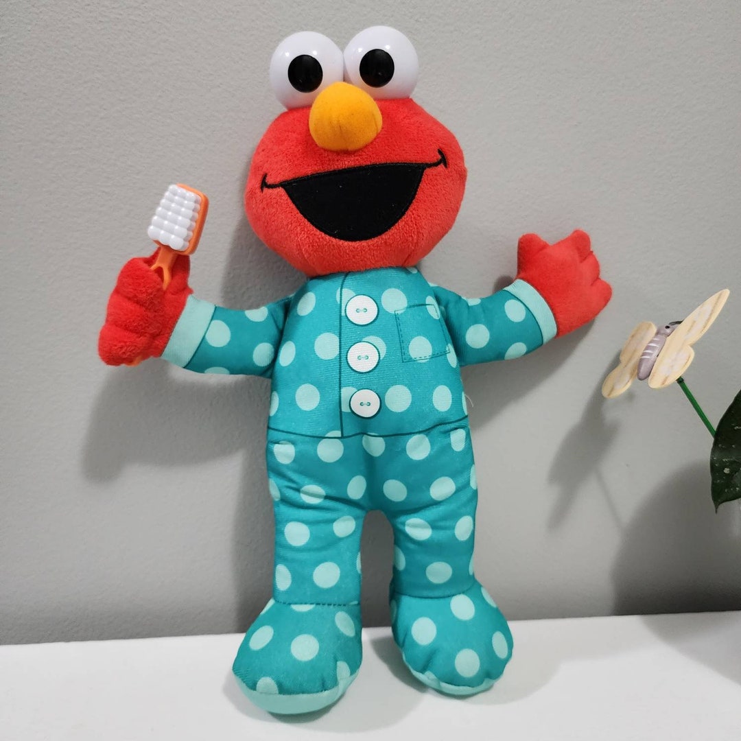 Sesame Street Brushy Brush Elmo 12inch Plush Sings the Song Etsy
