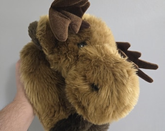 Vintage Mary Meyer 1993 Large 26 inch Laying Floppy Brown Moose Soft and Fluffy