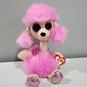 TY Beanie Boos 6&quot; CAMILLA Pink Poodle Dog Stuffed Animal Toy Plush